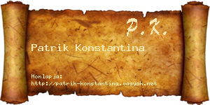 Patrik Konstantina névjegykártya
